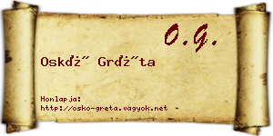 Oskó Gréta névjegykártya